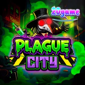 Interface do jogo de slot Plague City com tema de terror urbano